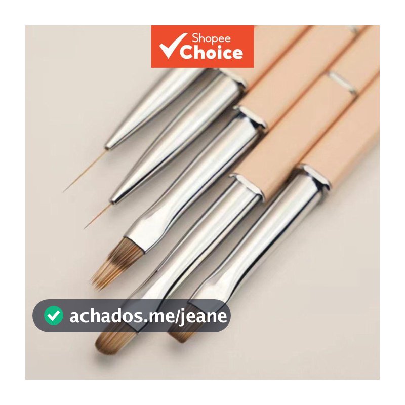 Conjunto de Pincéis de Unhas Gel, Pincel Cônico e Redondo para Aplicação e Construção