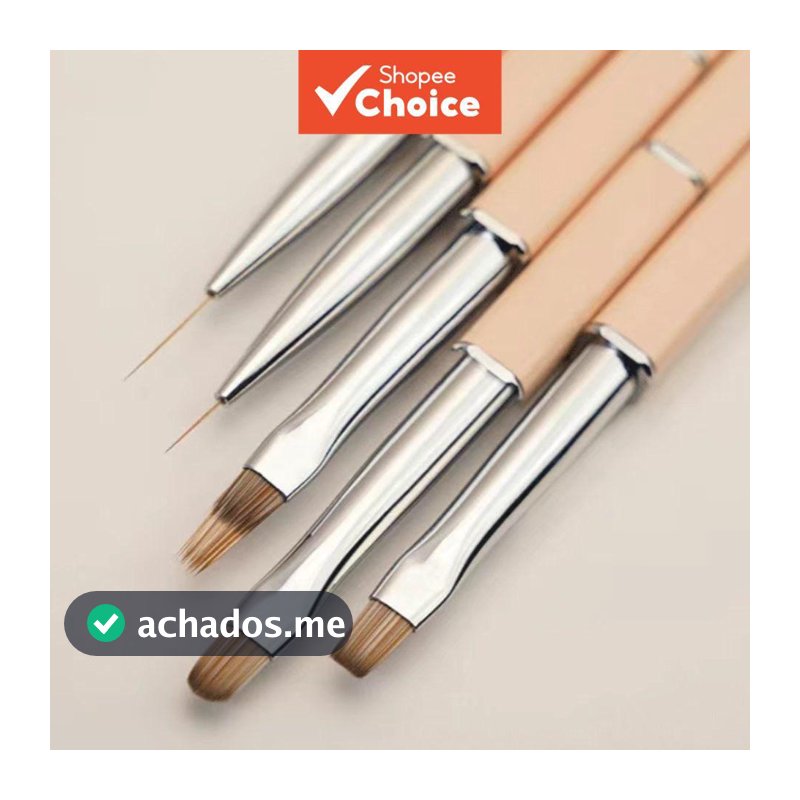 Conjunto de Pincéis de Unhas Gel, Pincel Cônico e Redondo para Aplicação e Construção