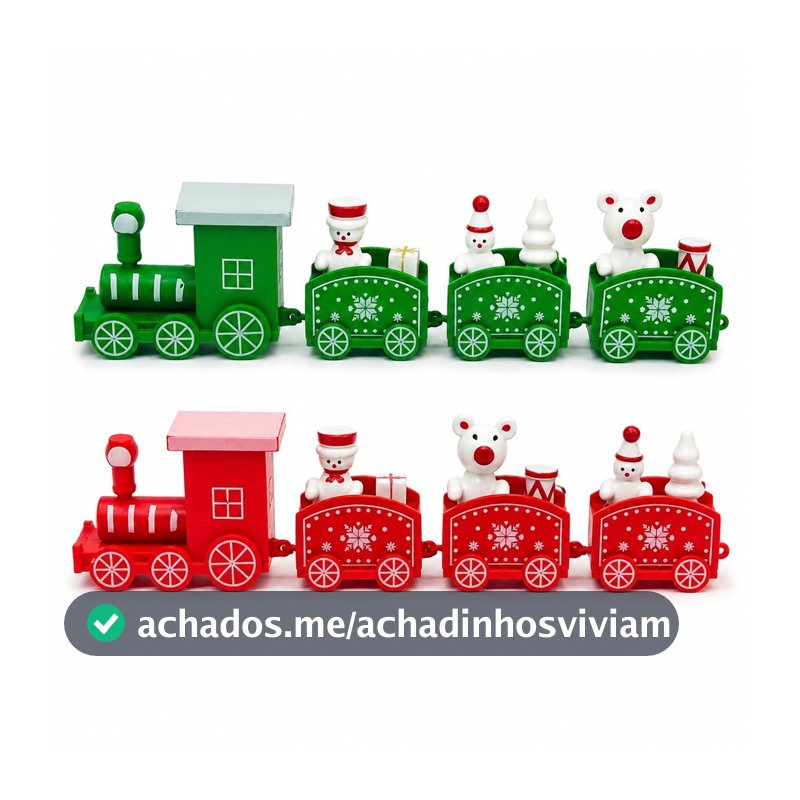 Enfeite De Natal Trenzinho De Plástico Natalino 18cm Decoração Casa