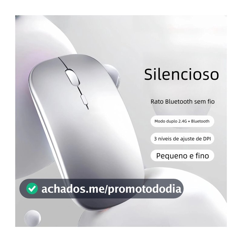Mouse Sem Fio Home Office - Recarregável com Bateria Interna e LED RGB