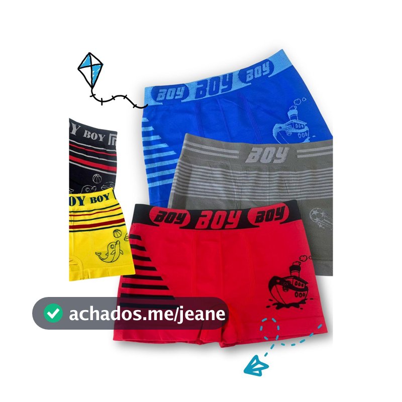 Kit 5 Cuecas Boxer Infantil Juvenil Boy Criança Bebê Masculino Tam 02 a 16 Anos