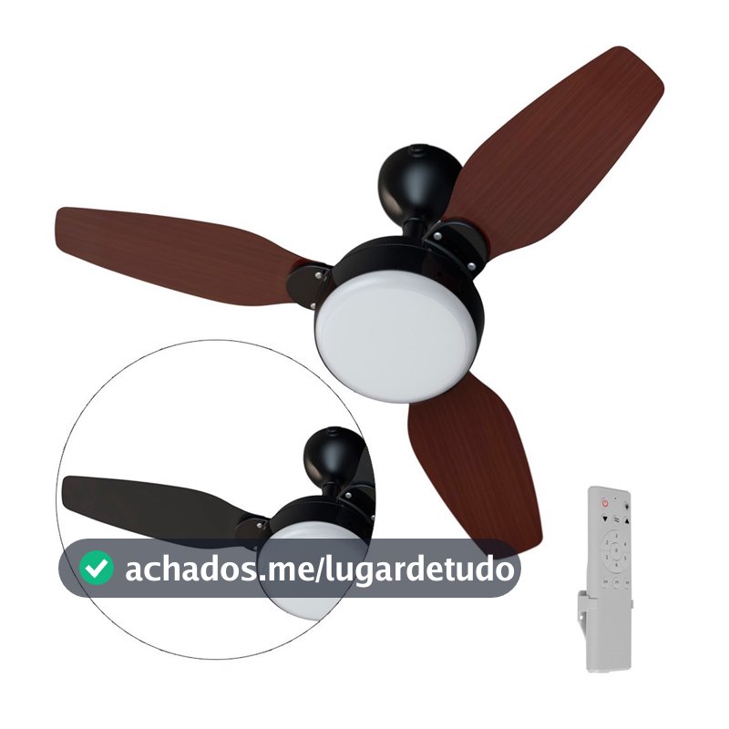 Ventilador de teto Led 3 pás Inverter dupla face com controle remoto - Legacy Ventisol