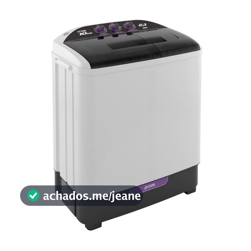 Lavadora de roupas 10kg 2 em 1 lava 6kg e centrifuga 4kg - Praxis
