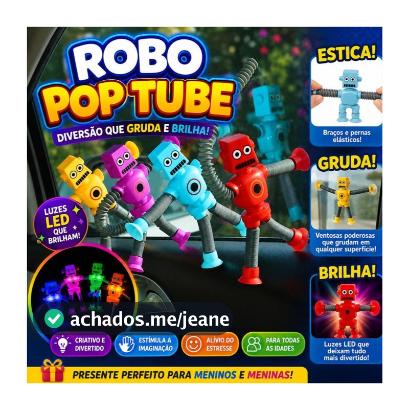 Kit Robô Cartoon Tubo Telescópico Fofo Descompressão Design Criativo Brinquedo