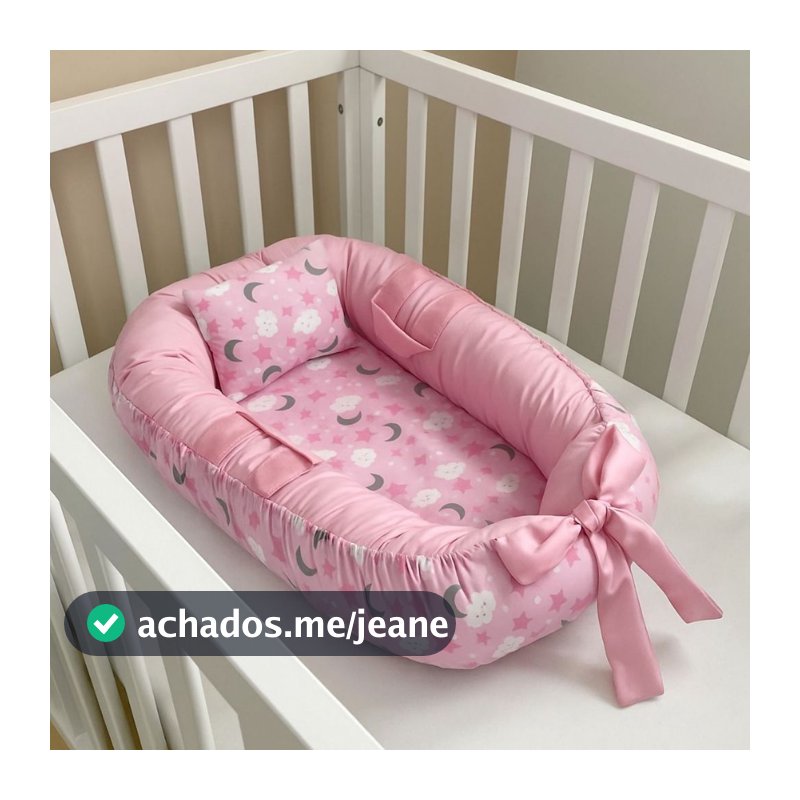 Ninho Redutor de Berço Para Bebe Menina Menino Enxoval Rosa Azul com Almofada Anatômica