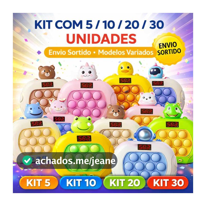 Kit 5 10 20 30 Fast Push Game Pop It Eletrônico Anti Estresse Infantil Envio Sortido Presente Festa