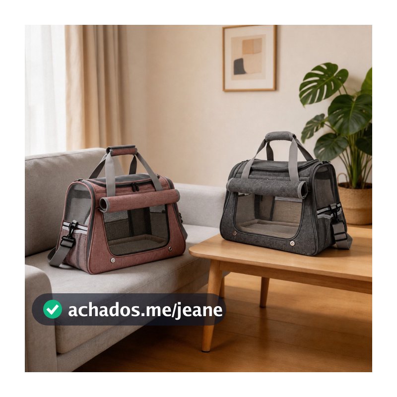 Bolsa Pet Expansível Respirável para Gatos e Pets Pequenos com Faixa Refletiva e Uso em Viagem