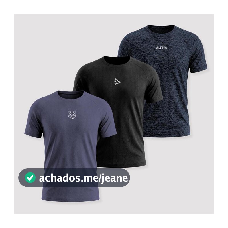 Kit 3 Camisetas Masculinas Dry Esporte Academia Alpha