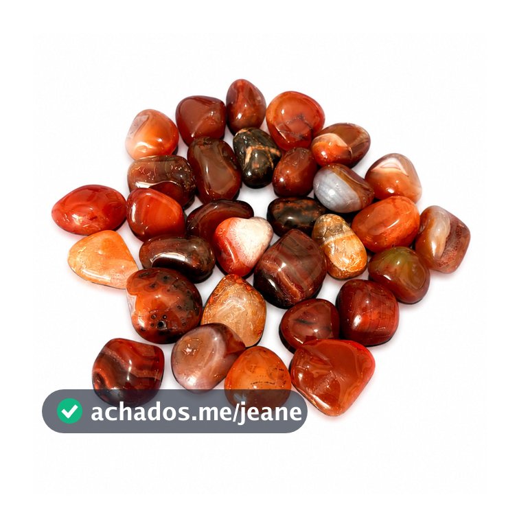 Ágata de Fogo Rolada Natural 250g Pedra da Coragem Vitalidade e Proteção
