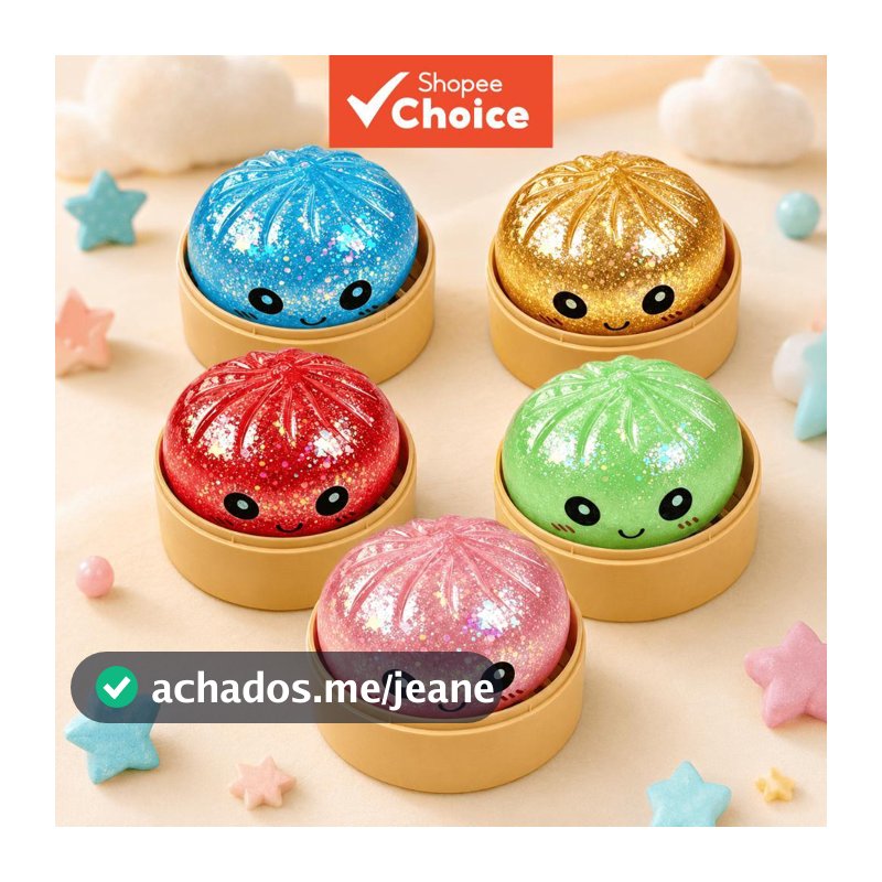 Conjunto 2 brinquedos sensoriais Squishy Steam Bunz antistresse, macios, acessíveis, com caixa de presente