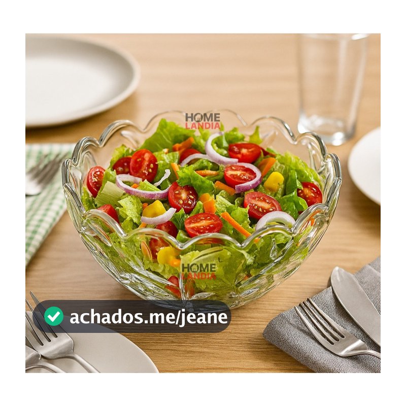 Bowl Centro de Mesa em Vidro Ideal para Sobremesas, Saladas ou Frutas - Dumiat