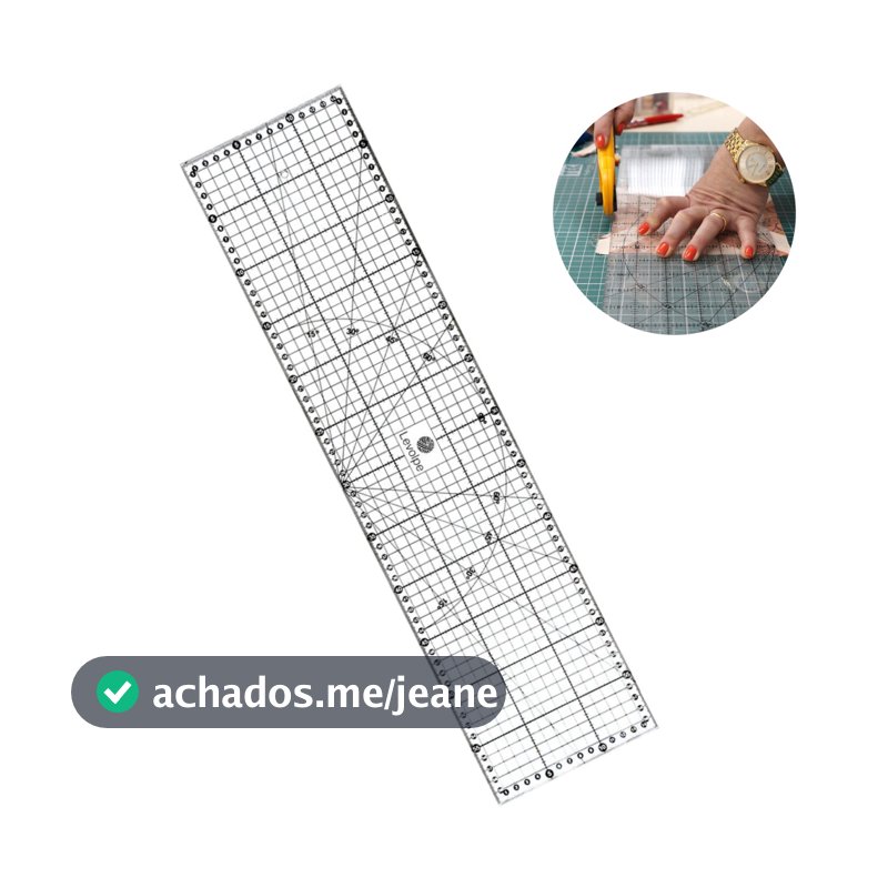 Régua Patchwork 15x60 Cm Em Acrílico Para Artesanato E Costura