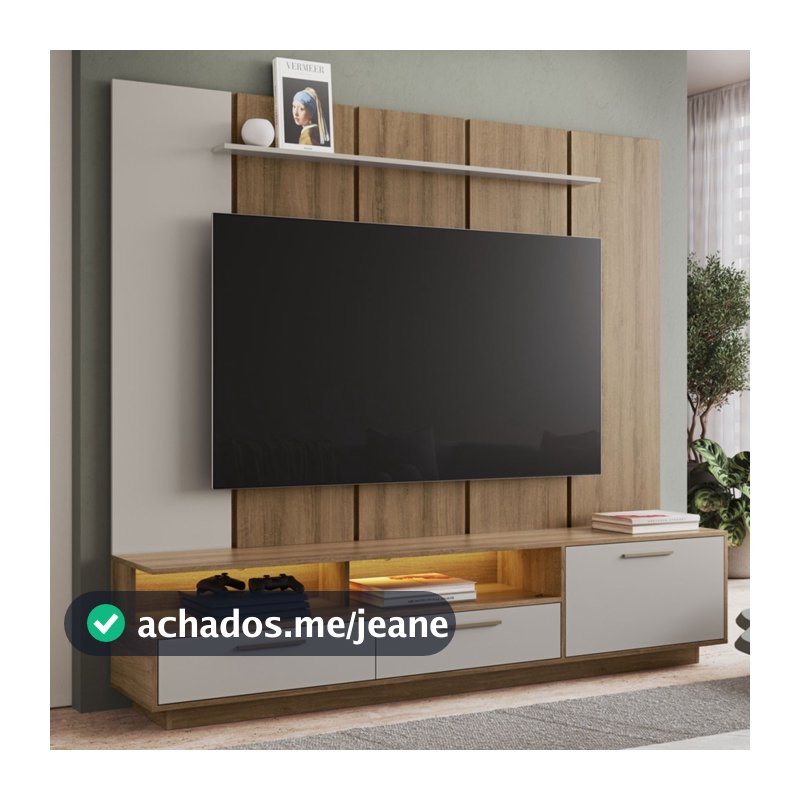 Estante para TV para TV Até 75 Polegadas Ravenna 1 Porta 2 Gavetas com Led - Art In Móveis