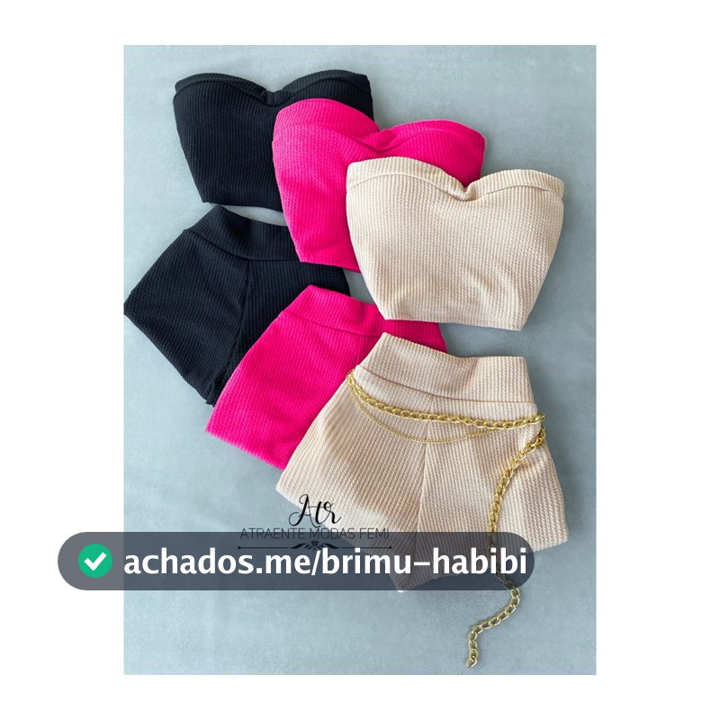 Lançamento Conjunto Feminino Estilo Gringa Top + Short Queridinho Das Blogueira