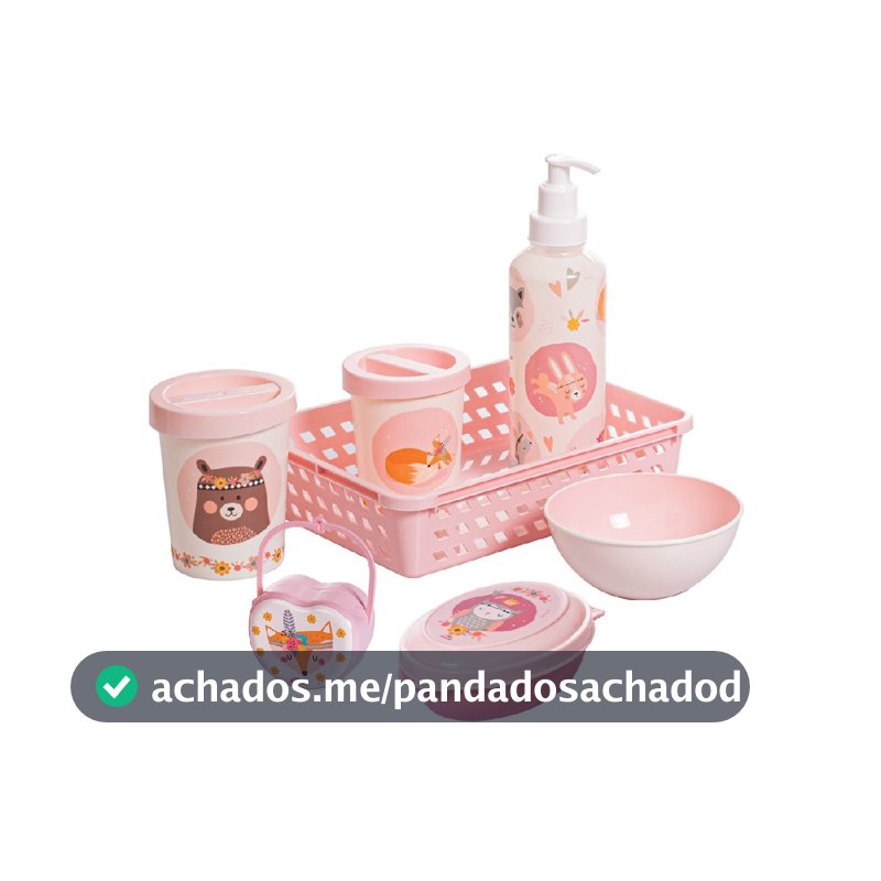 Kit Higiene Bebê 7 Peças Porta Chupeta Saboneteira Porta Algodão Recém-Nascido Bebê Quartinho