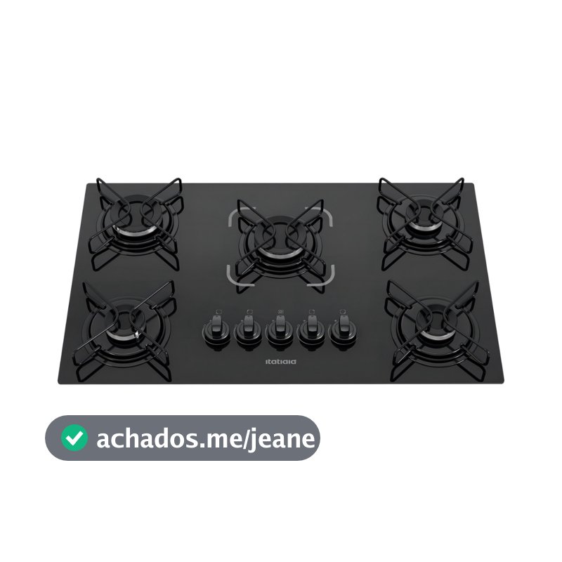 Cooktop Itatiaia Essencial ESS 5Q Preto Bivolt 127V/220V 5 Bocas Vidro Temperado