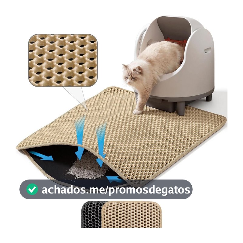 Tapete Higiênico para Caixa de Areia de Gatos Anti Sujeira Coletor De Areia EVA 55x75 cm