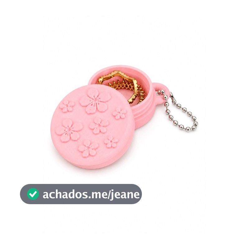 Chaveiro Porta Objetos Floral Mini Porta-Anel, Remédio e Bijuterias