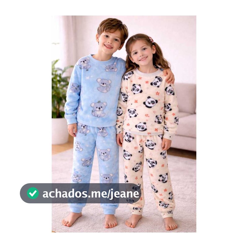 Conjunto infantil Fleece menina e menino quentinho/pijama