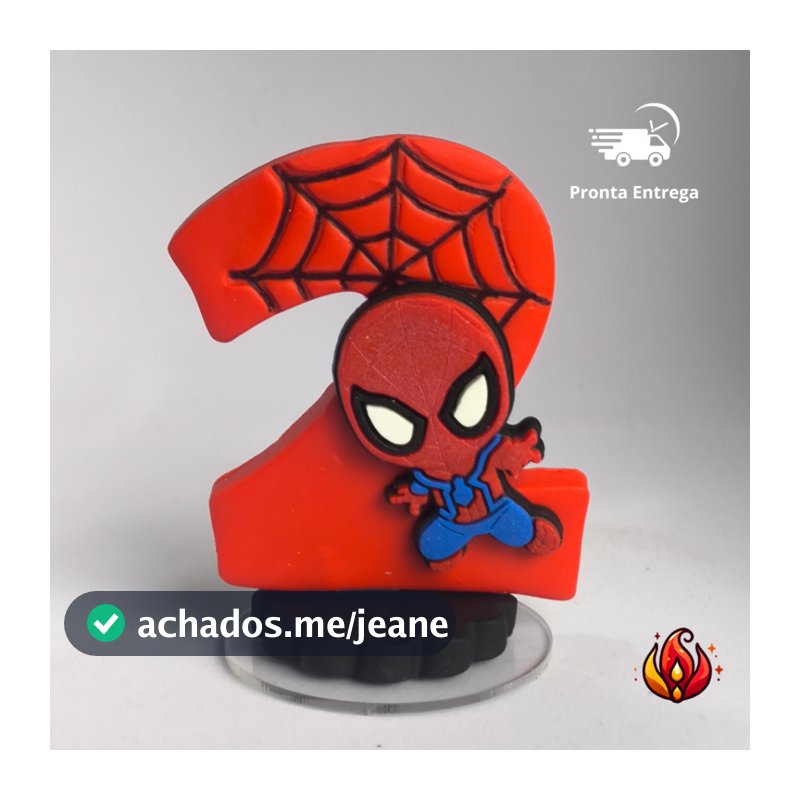 Vela de Aniversário Homem-Aranha em Biscuit com Aplique | Decoração Festa Infantil | Pronta Entrega