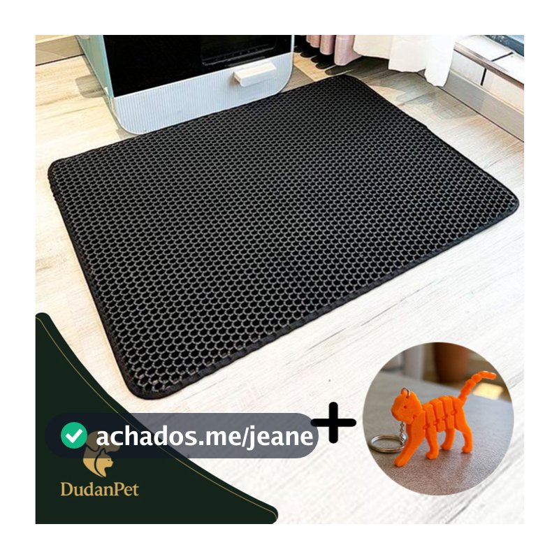 KIT 2 un. Tapete Coletor Higiênico Areia Ração Para Gatos 60x45cm + BRINDE