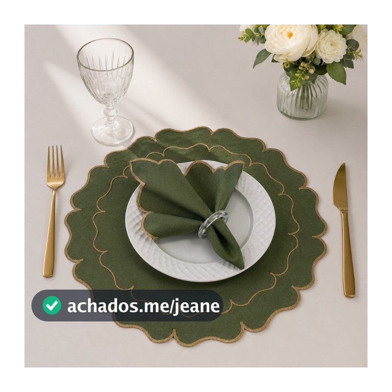 Kit Jogo Americano 8 Pçs Sousplat 4 Lugares Mesa Posta Guardanapo Supla LEIA A DESCRIÇÃO