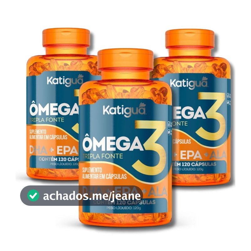 Ômega 3 Tripla Fonte Katiguá  120 Cápsulas 1000mg EPA DHA ALA Óleo de Peixe Original