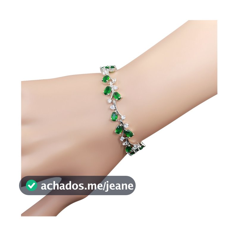 Moda Feminina Aço Inoxidável Titânio Zircão Verde Azul Pedra Preciosa Água Tijolo Flor Pulseira De Noivado Acessórios De
