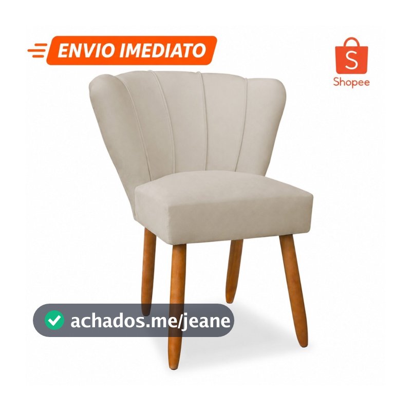 CADEIRA PÉTALA PÉS DE MADEIRA 30 CM L