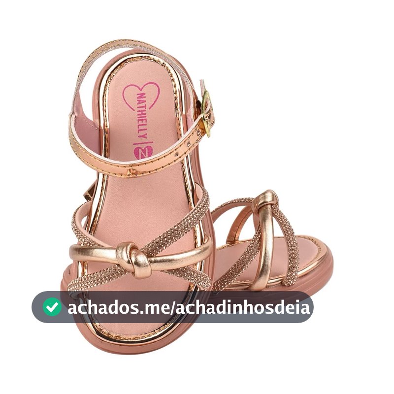 SANDÁLIA INFANTIL PARA MENINAS TIRA STRASS BRILHO ANTIDERRAPANTE