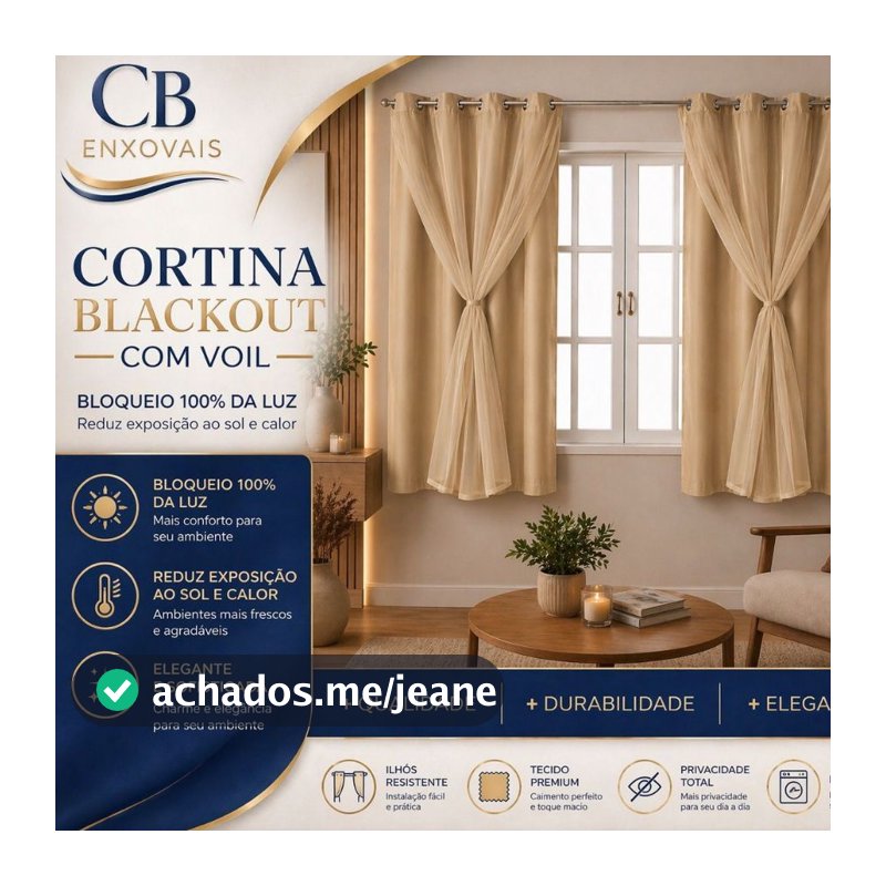 Cortina Blackout Blecaute com Voil Liso Elegante Economica 100% corta luz Uma Parte 1,40M x1,80M Sala Janela Quarto