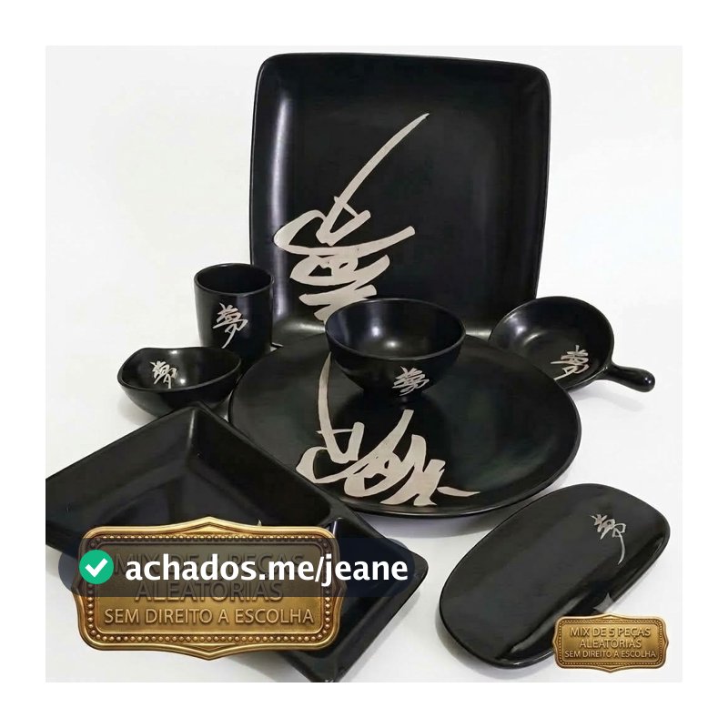 KIT Cerâmica Oriental Japonês 5 peças