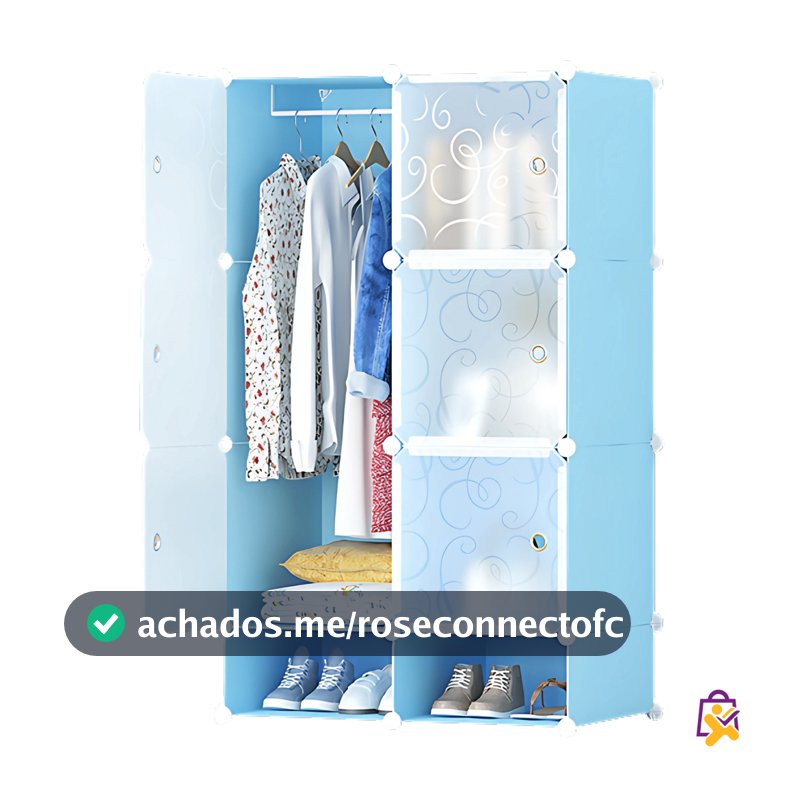 Organizador de Roupas Suspenso em Material PP com Um Andar para Sapatos Azul Portatil