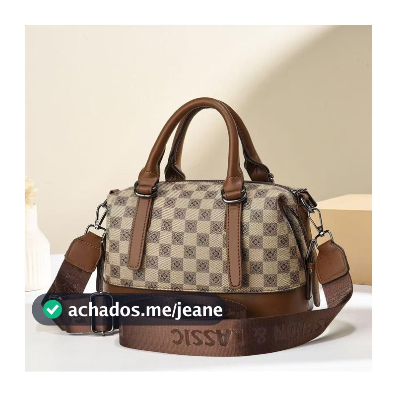 Bolsa Feminina Pequena Couro PU Macio Alça Dupla Transversal Dia a Dia JX15
