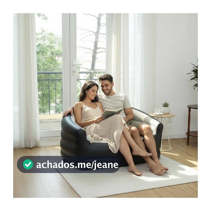 Sofa Inflavel Compacto Design Moderno Portatil Confortavel 2 Lugares