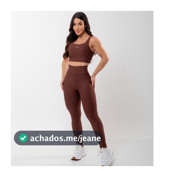 Conjunto de Academia Feminino Top Fitness e Legging Cintura Alta Zero Transparência Poliamida