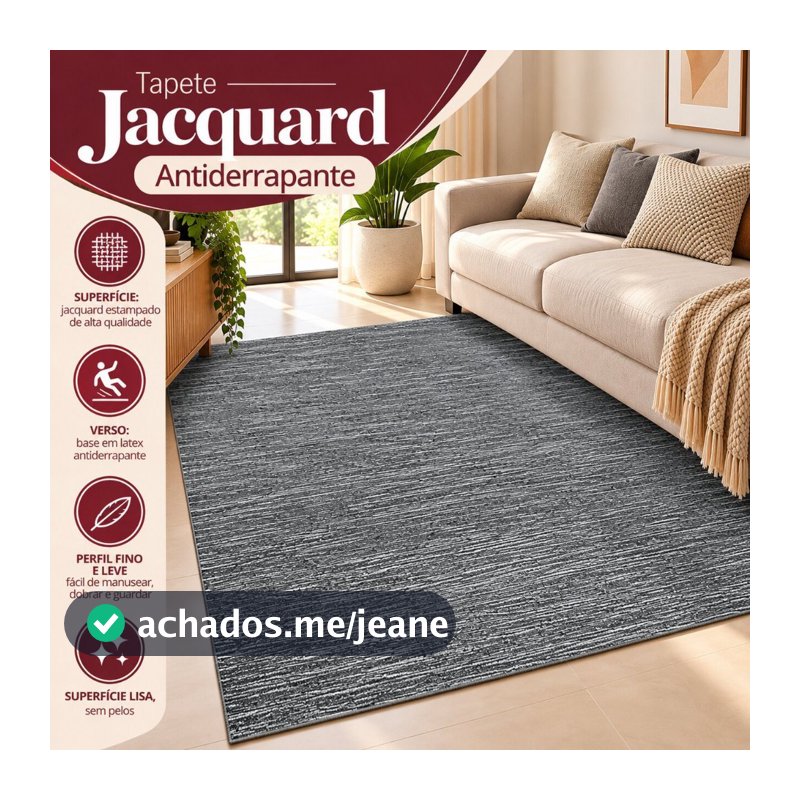 Tapete para Sala Jacquard Antiderrapante Moderno Decorativo Várias Estampas e Tamanhos