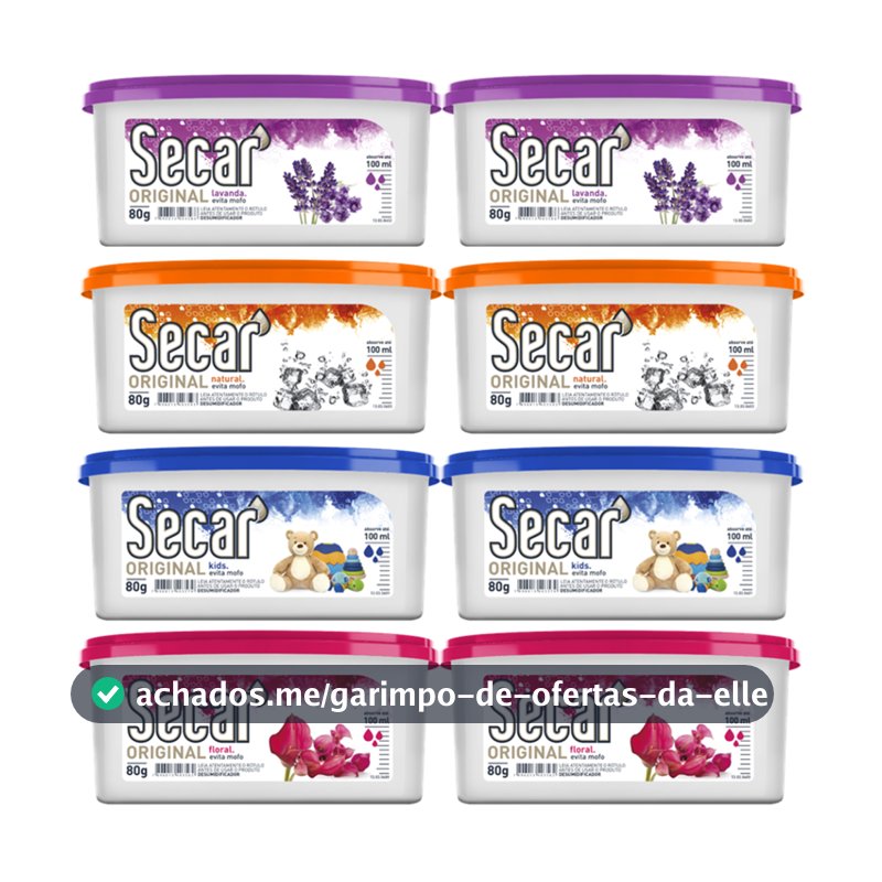 Kit 8un Anti Mofo Secar 80g Original Desumidificador Evita Umidade Fungos Cheiro Guarda Armários