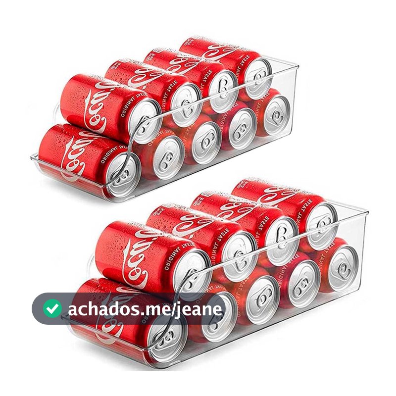 Kit Com 2x Unidades Suporte Organizador Porta Latas Geladeira Armário