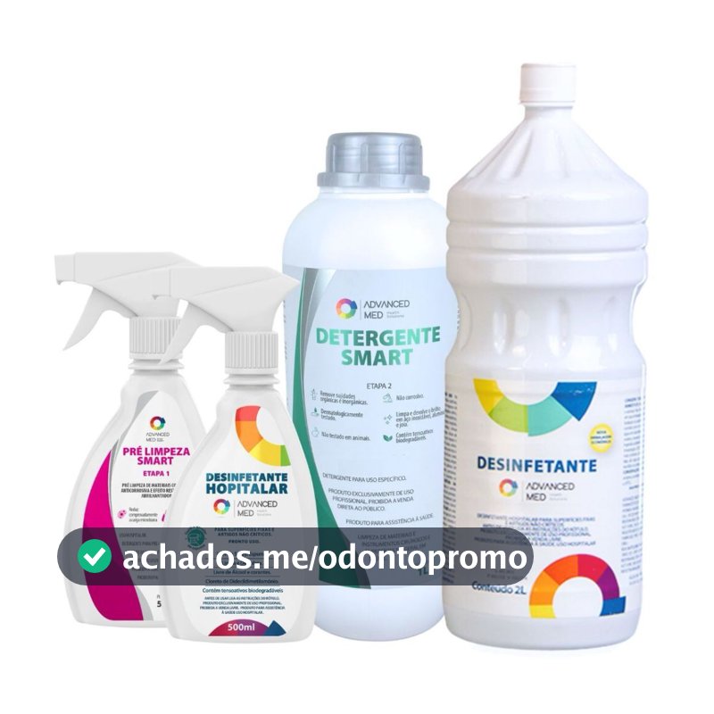 Kit Biossegurança Total- Instrumentais Cirúrgicos  Desinfecção de Superfícies + refil- Advanced Med