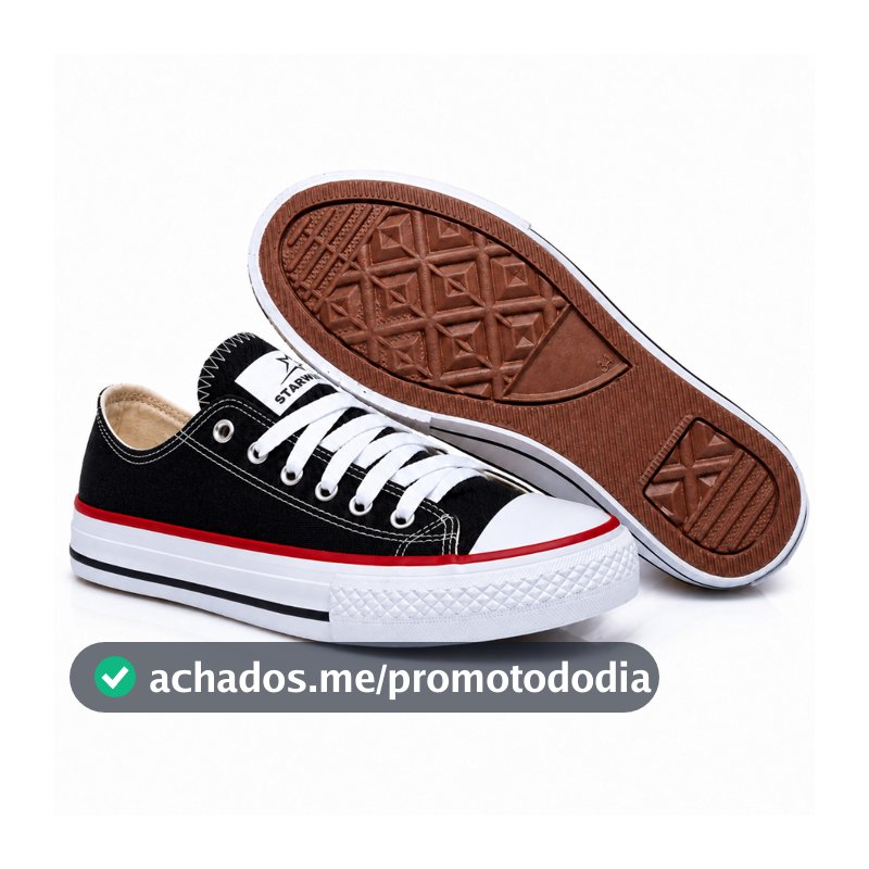 Tênis Lona Branco Preto Feminino Masculino Unissex Star world All Estilo Casual Confortável