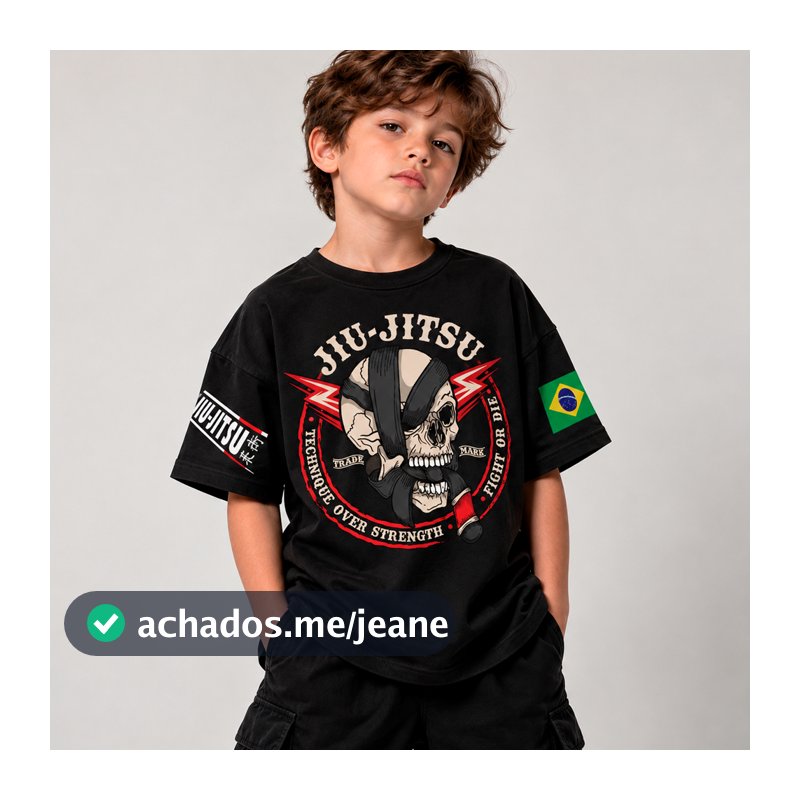 Camiseta Blusa Infantil Jiu Jitsu Menino Simbolo Artes Marciais Esportivo Treino Academia Esportivo