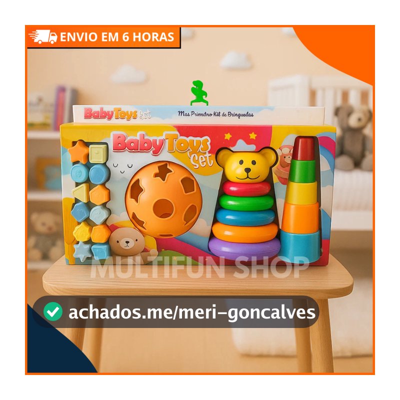 Kit de Brinquedos Educativos para Bebê | Empilhar, Encaixar e Estimular com Formas Coloridas