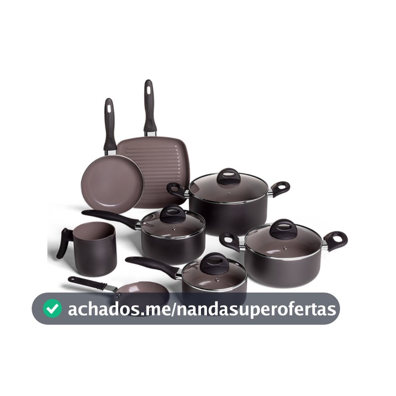 Jogo De Panelas Ceramic Life Brinox Smart Plus 8 Peças Preto