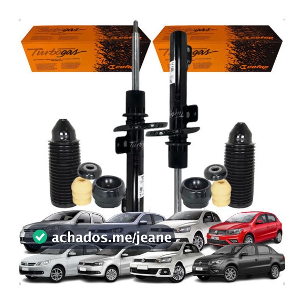 Par 2 Amortecedor Dianteiro + Kit Batente Voyage Gol G5 G6 G7 G8