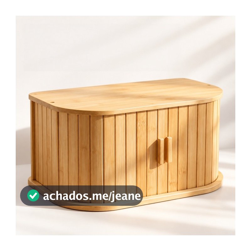 Organizador De Paes Em Bambu Porta Pao Para Bancada Casa