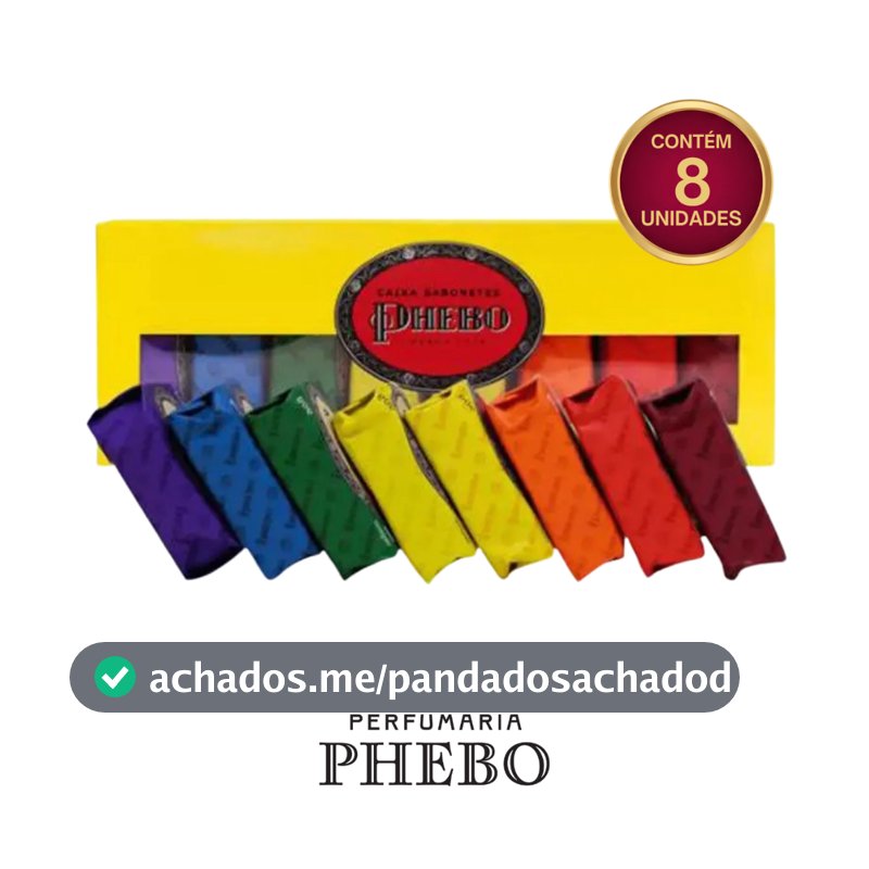 Kit Presente Sabonetes Phebo de Glicerina Fragrâncias Sortidas Caixa Amarela 8 Unidades 90g