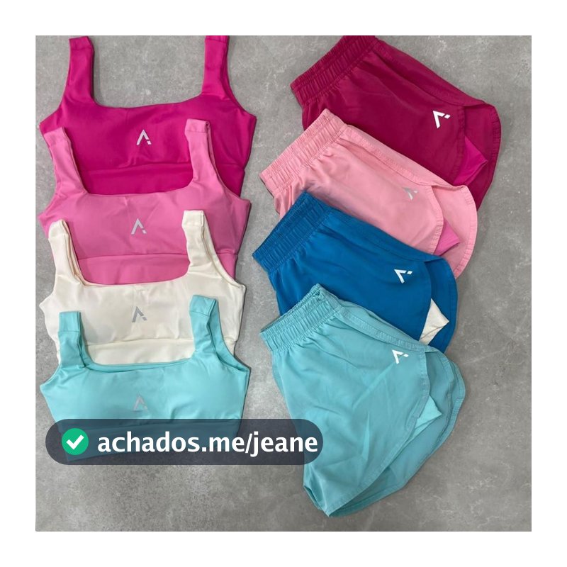 Conjunto Short Duplo Tactel Poliamida Fitness Academia Treino