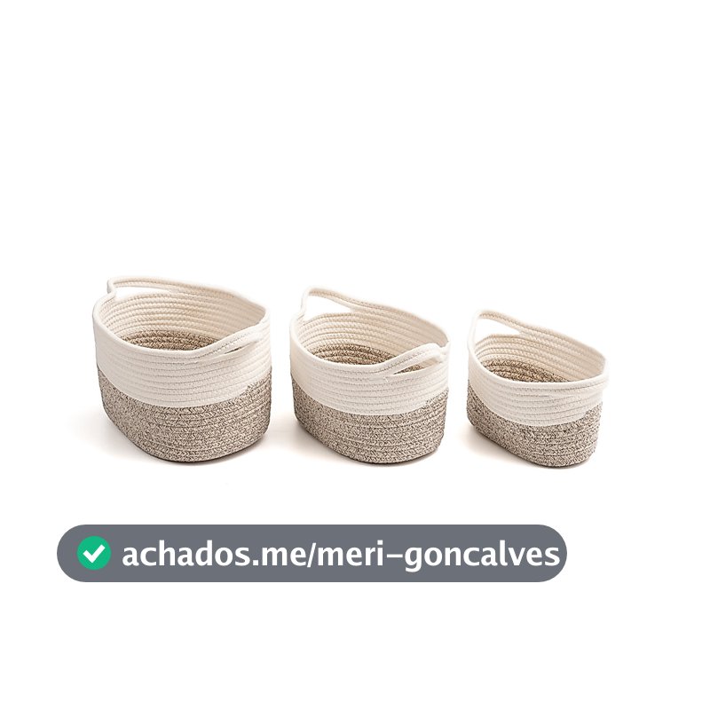 Kit Cestos Duo Cordas com Alças 3pcs - Oikos