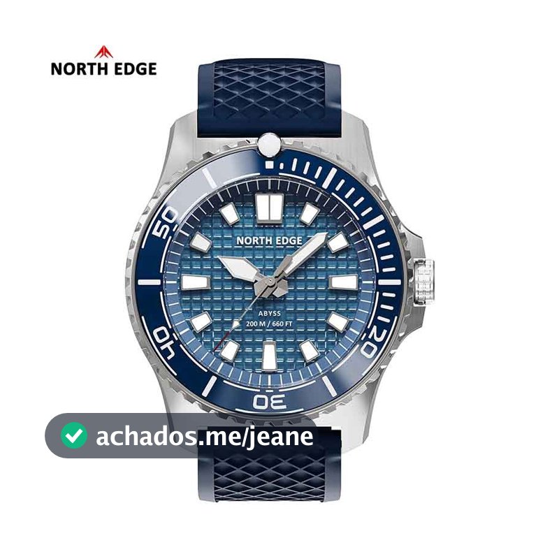 NORTH EDGE ABYSS Relógio Movido A Energia Solar Para Homens Caixa De Aço Inoxidável 316L Moldura De Cerâmica Vidro Miner